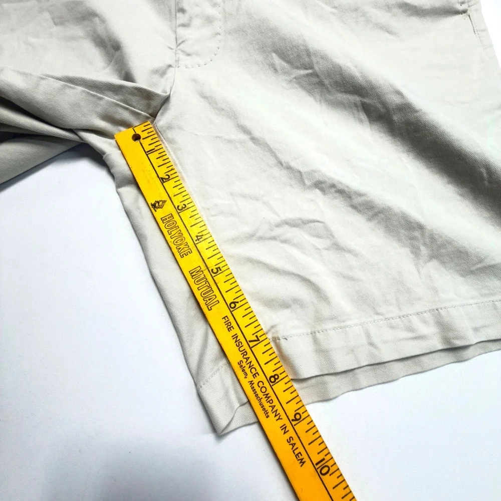 Peter Millar Crown Sport Khaki Golf Shorts Men's 36 Flat Front Classic Fit
